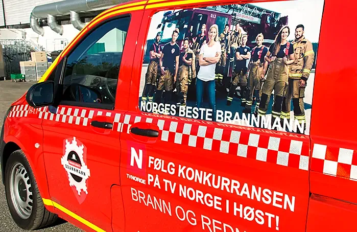 Varebil med dekor for Norges beste brannmann