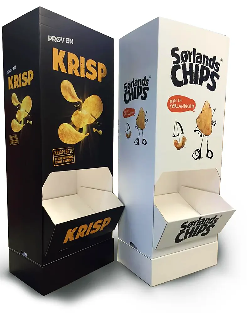 Displayer til chips i butikk