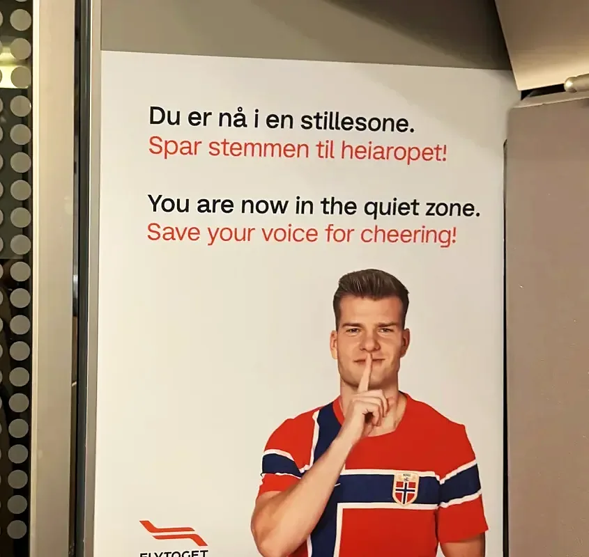 Stillesone-dekal der en landslagsspiller ber deg være stille